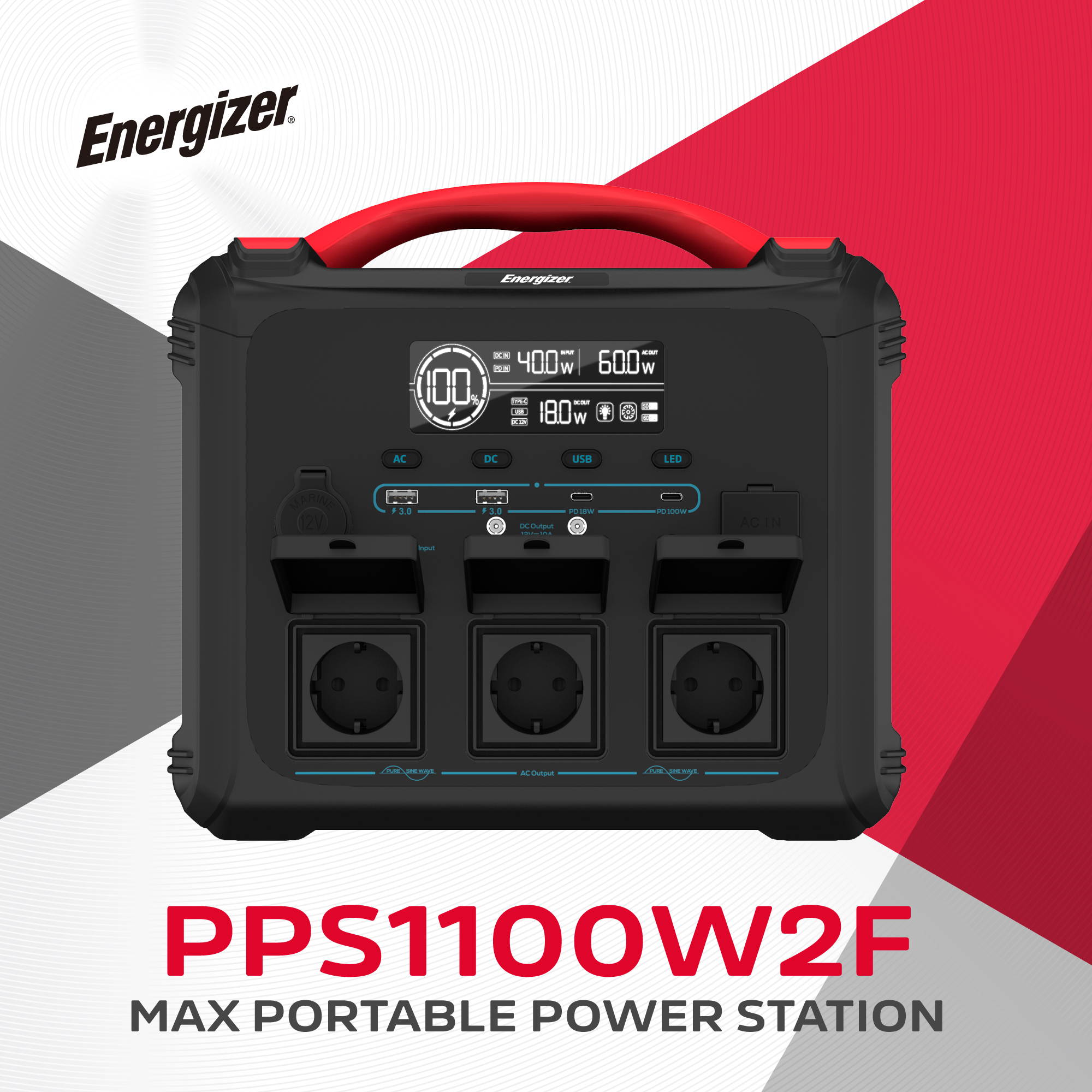Energizer ポータブル電源　PPS1100W2F Portable Power Station PPS1100W2F | 株式会社カンパーニュ